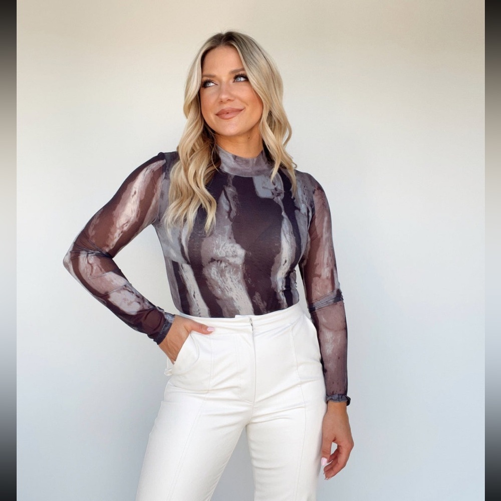 Lane 201 Marble Mesh Bodysuit - NWOT - Size small